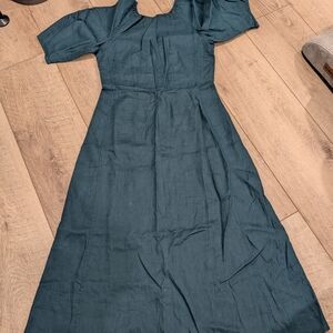 Women's Teal Midi Dress - Classic A-Line
